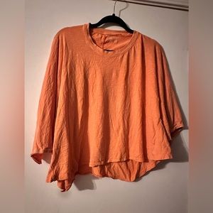 Orange cropped 3/4 sleeve Aerie top
